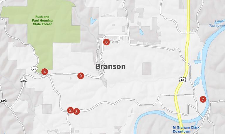 Branson Missouri Map