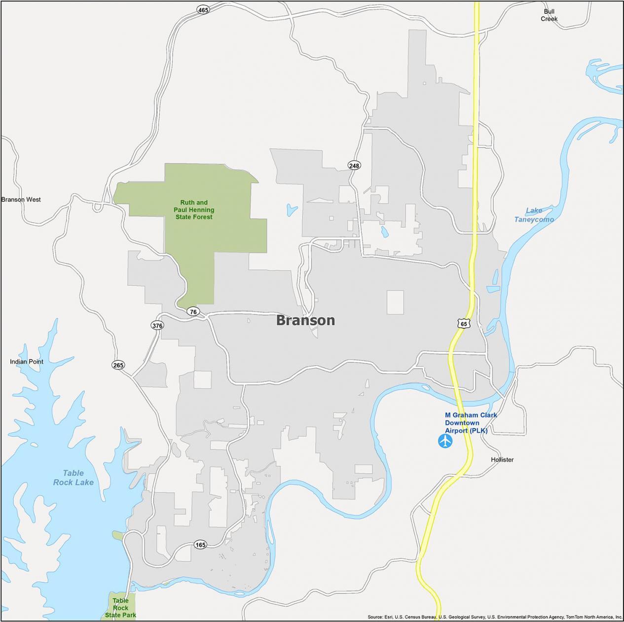 Branson Missouri Map GIS Geography