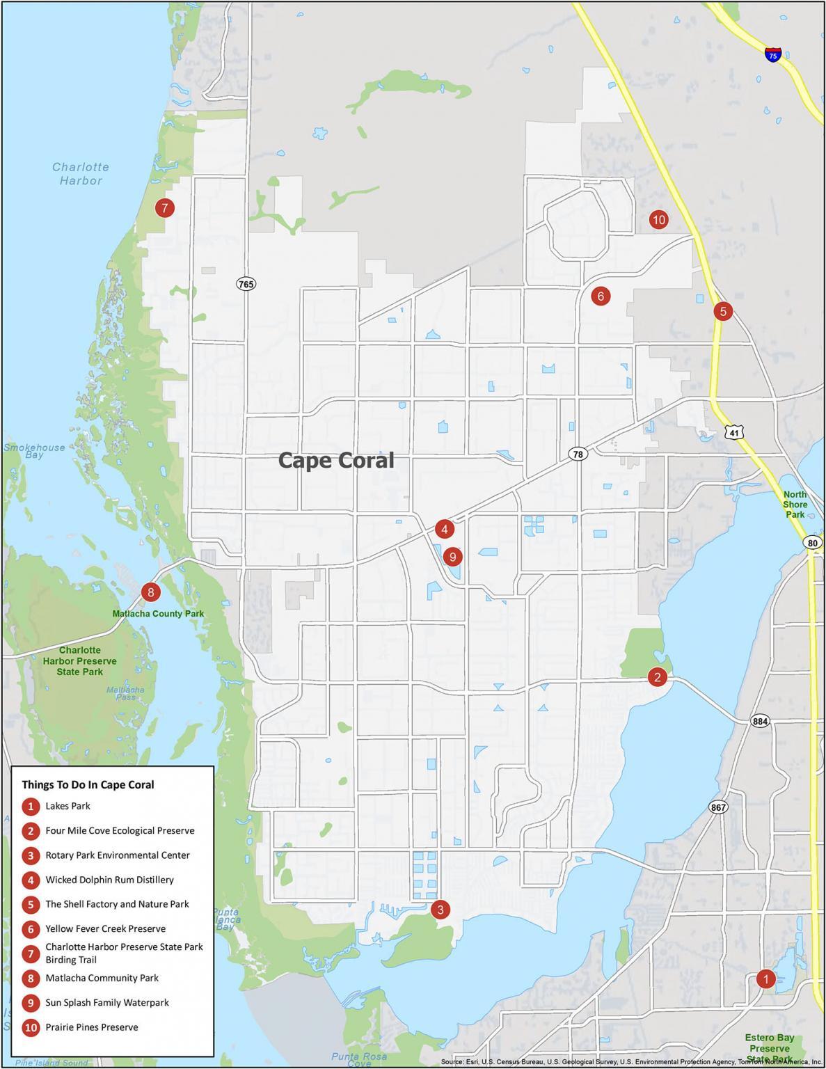 Cape Coral Florida Map GIS Geography