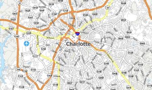 Charlotte Map, North Carolina