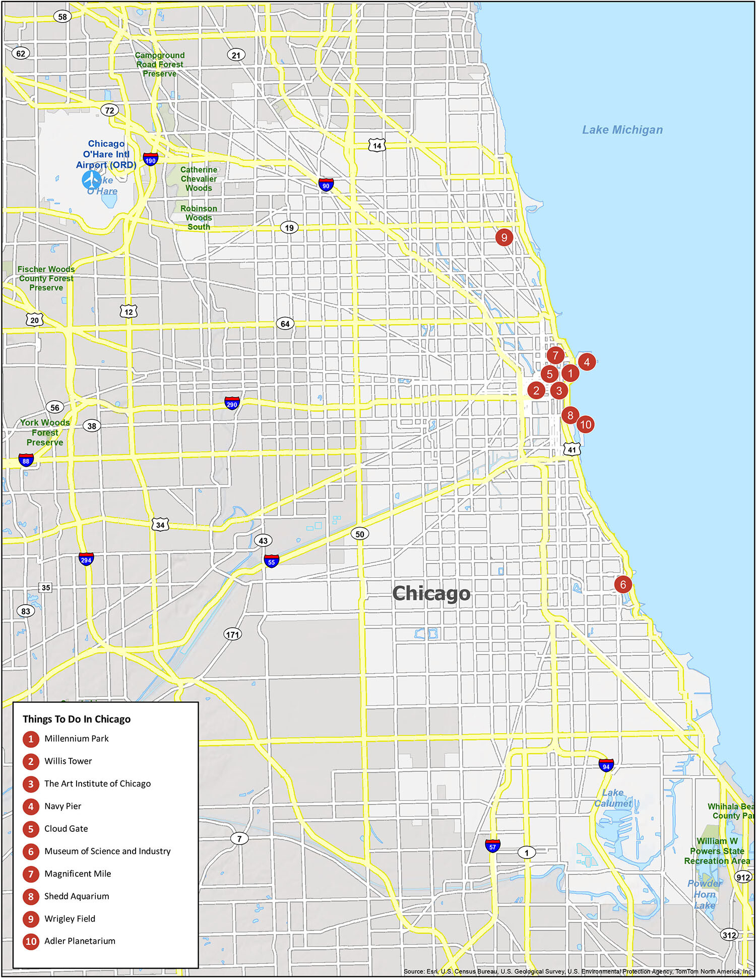 map of chicago cities
