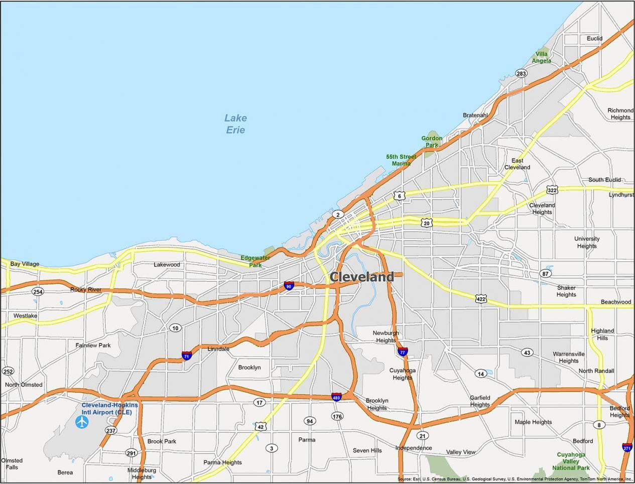 Cleveland Ohio Map - GIS Geography