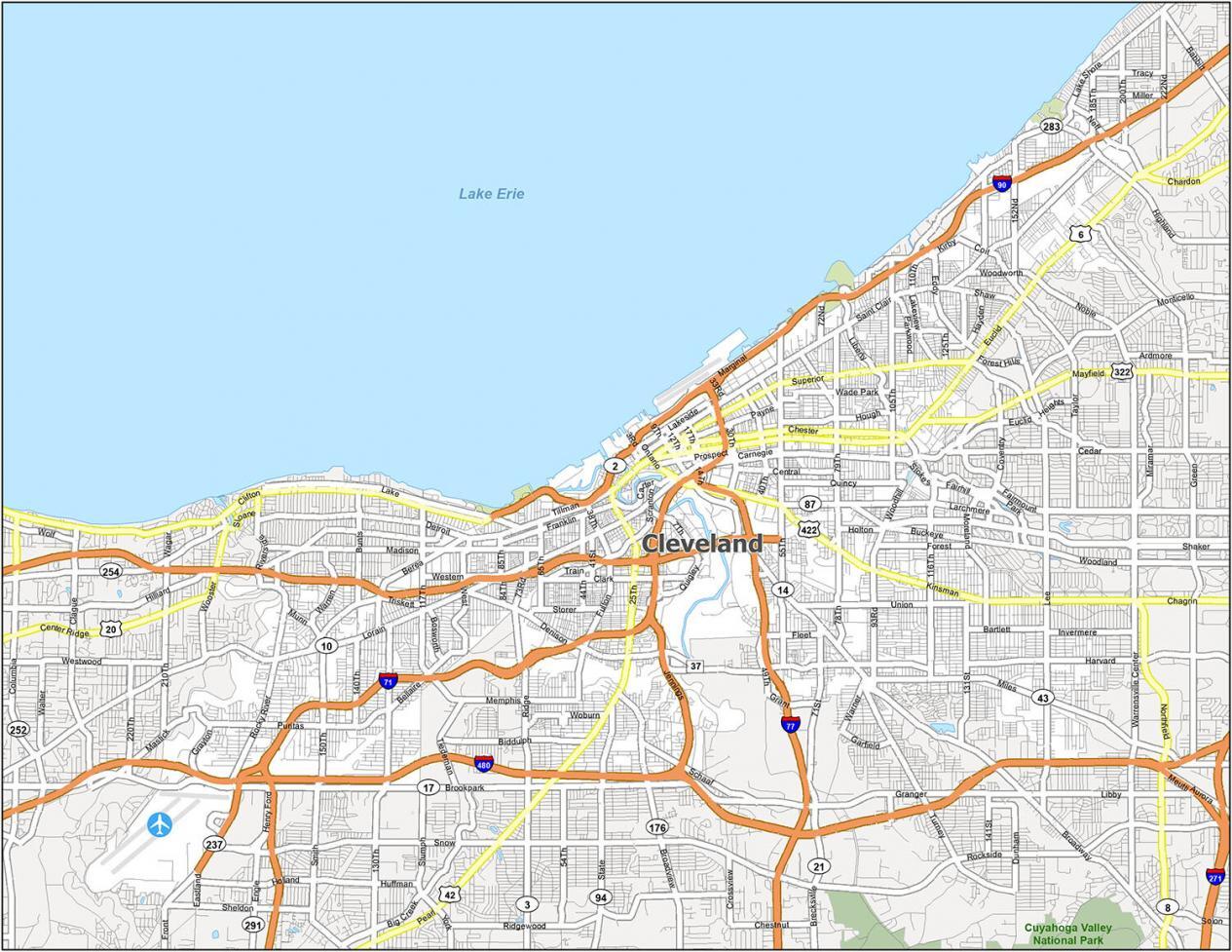 Cleveland Metro Area Map Cleveland Ohio Map - Gis Geography