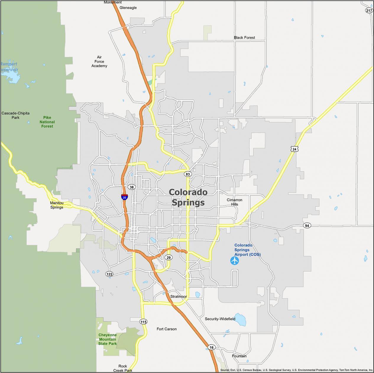 colorado springs map colorado gis geography