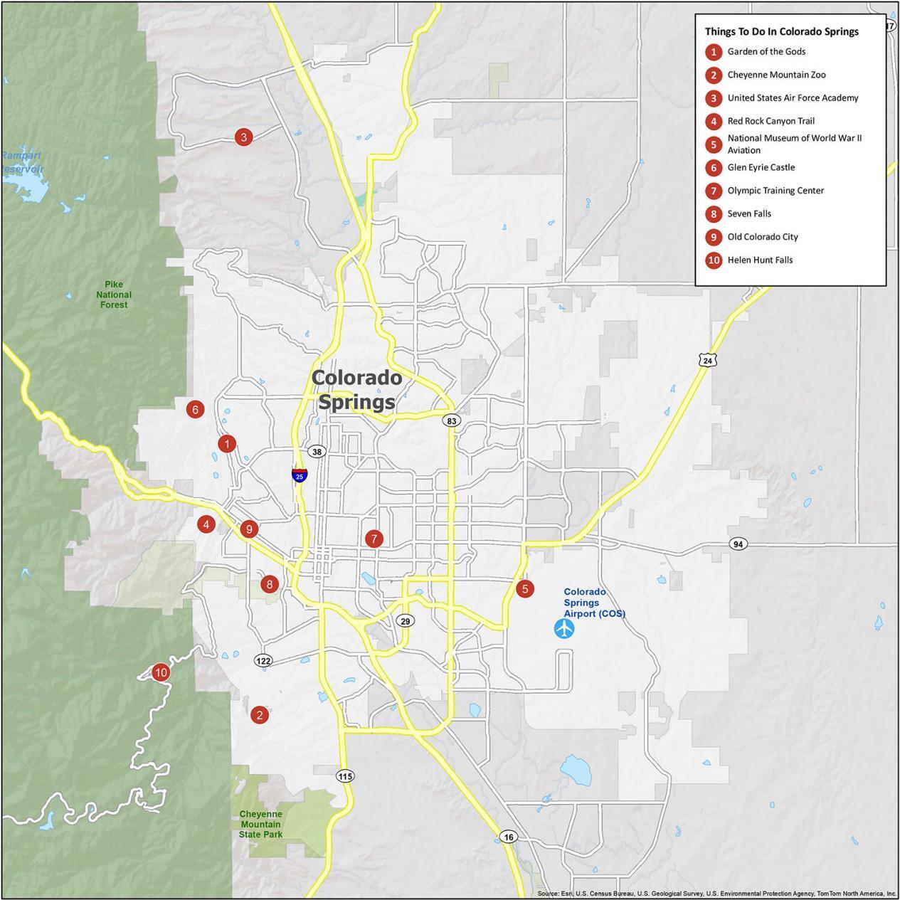 Large Map Of Colorado Springs Colorado Springs Map [Colorado] - Gis Geography