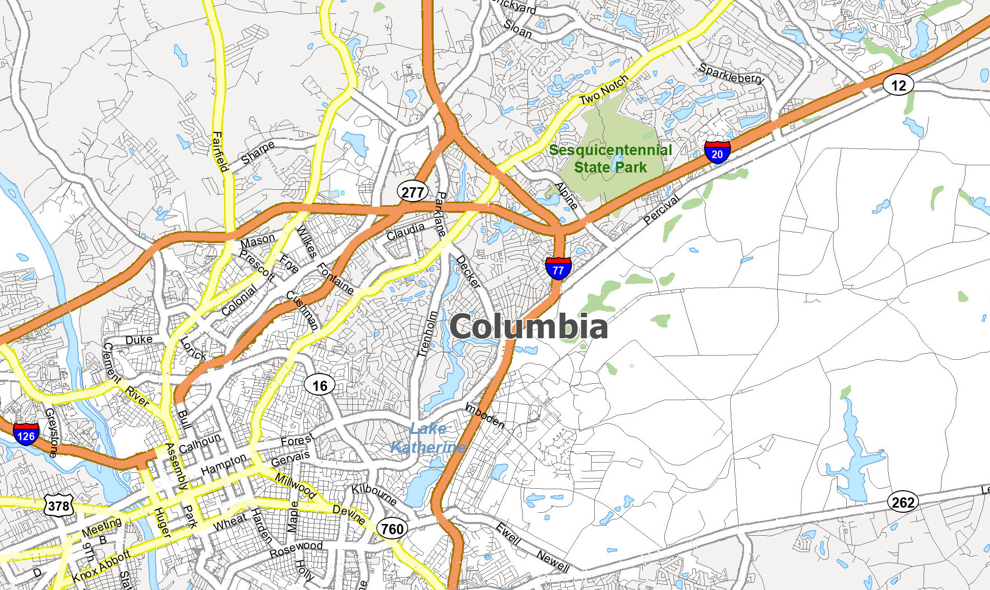 Columbia Map Feature 