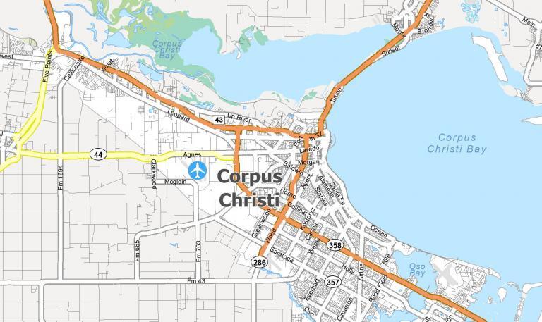 Corpus Christi Map, Texas