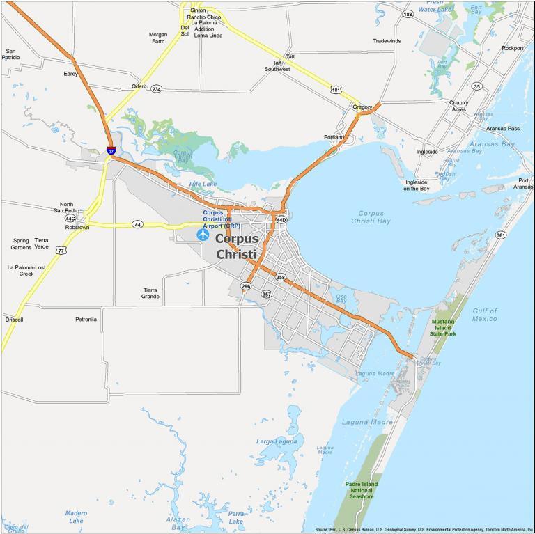 Corpus Christi Map Texas 768x767 