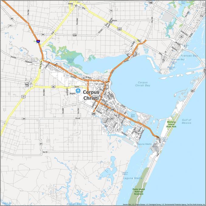 Corpus Christi Map [Texas] - GIS Geography