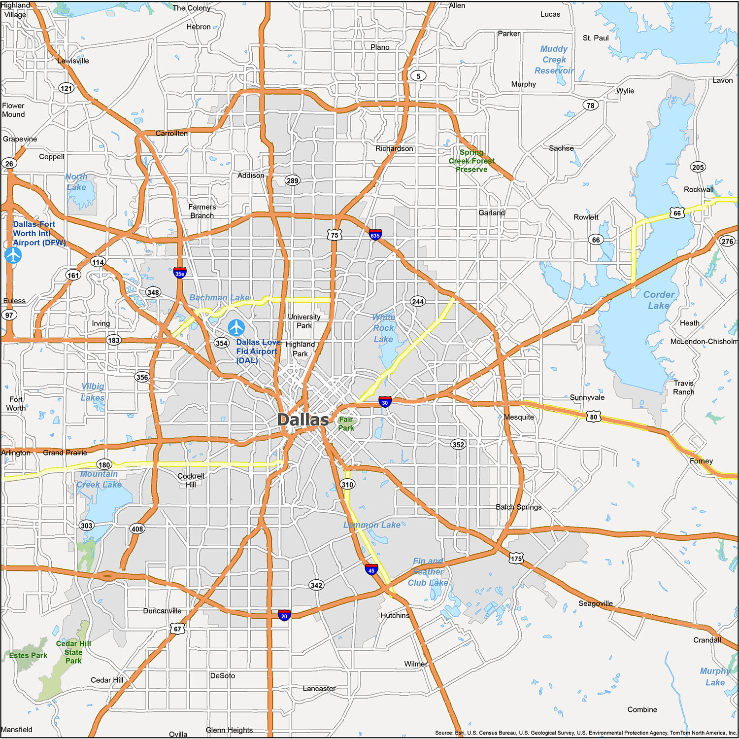 dallas fort worth map