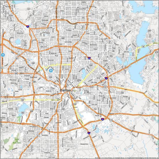 Map Of Dallas Texas GIS Geography
