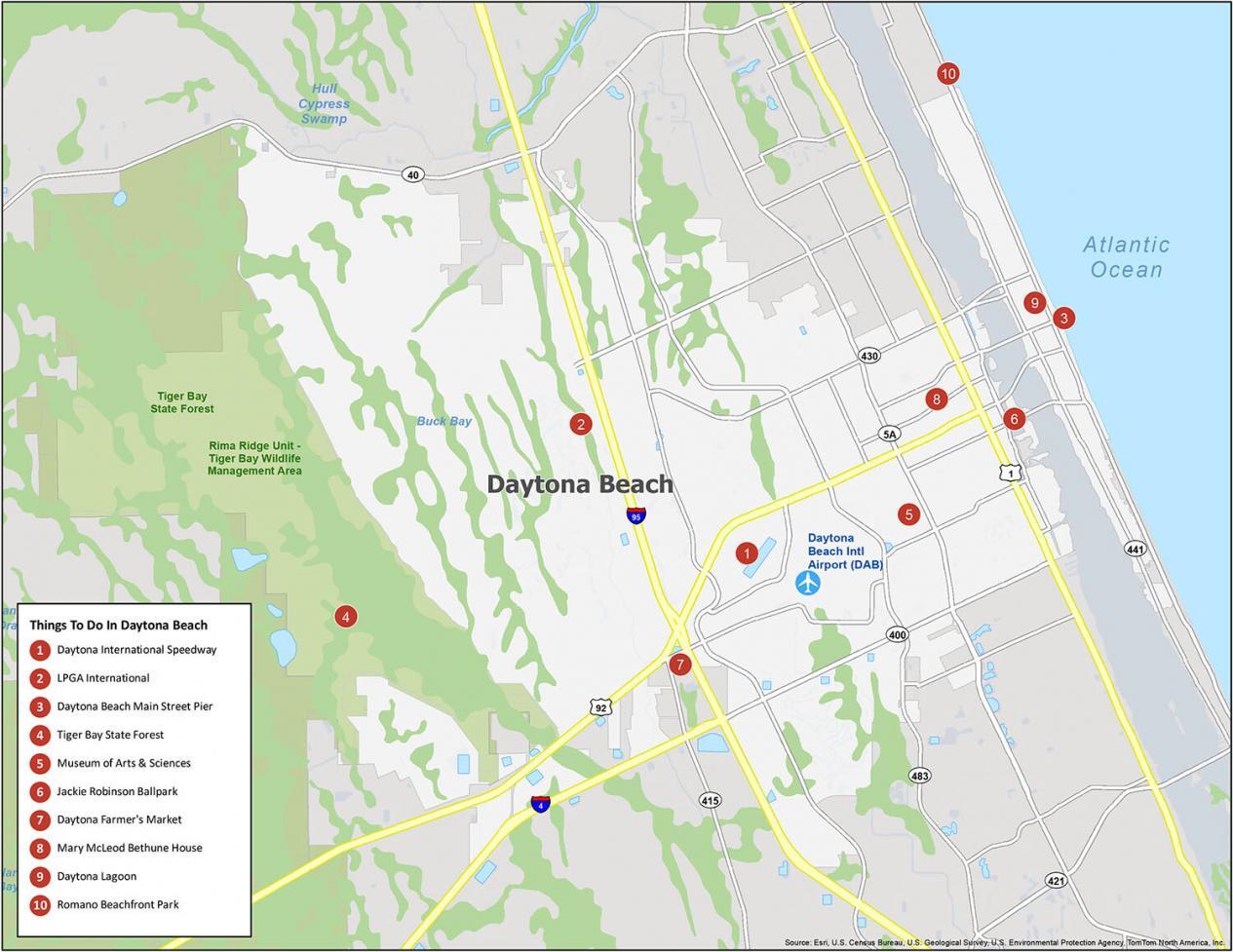 Map of Daytona Beach, Florida - GIS Geography