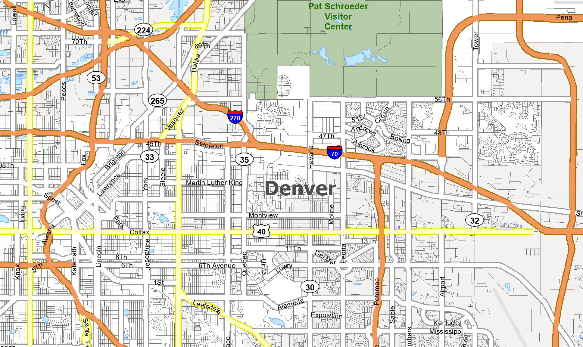 Denver Toll Roads Map   Denver Map Feature 