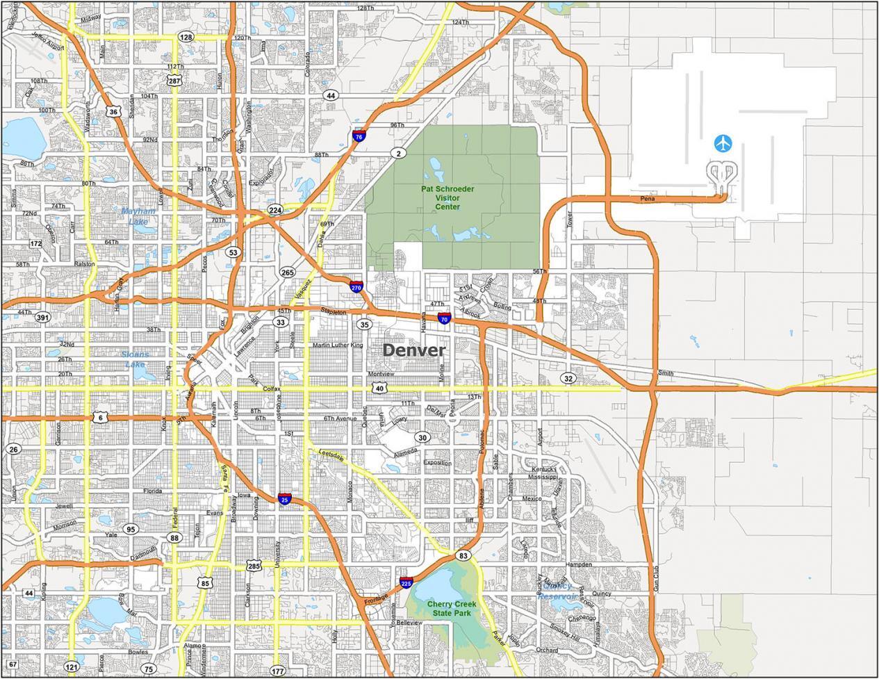 Denver City Limits Map Map Of Denver Colorado Gis Geography