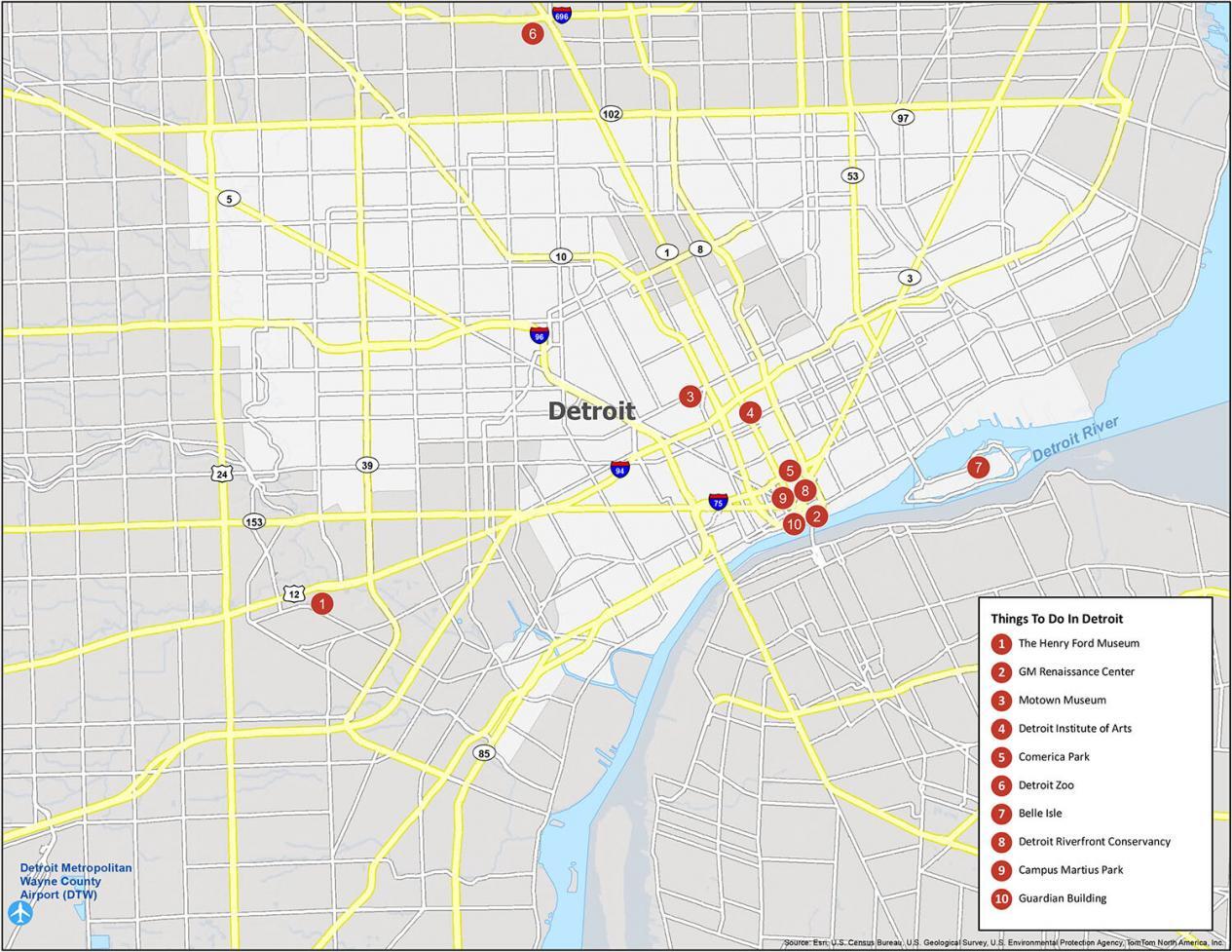 Map Of Detroit Michigan Area Map Of Detroit, Michigan - Gis Geography