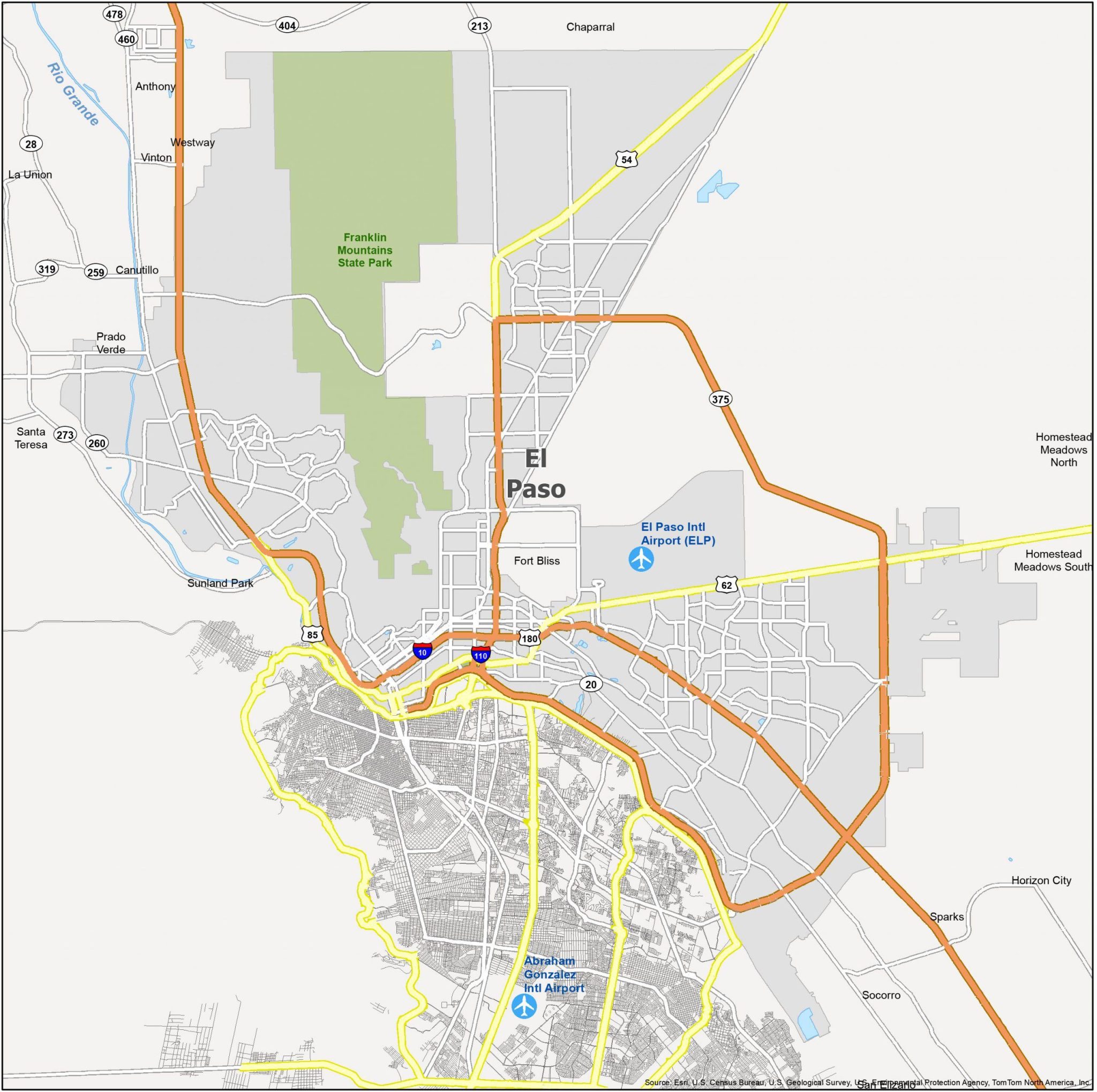 El Paso Texas Map - GIS Geography