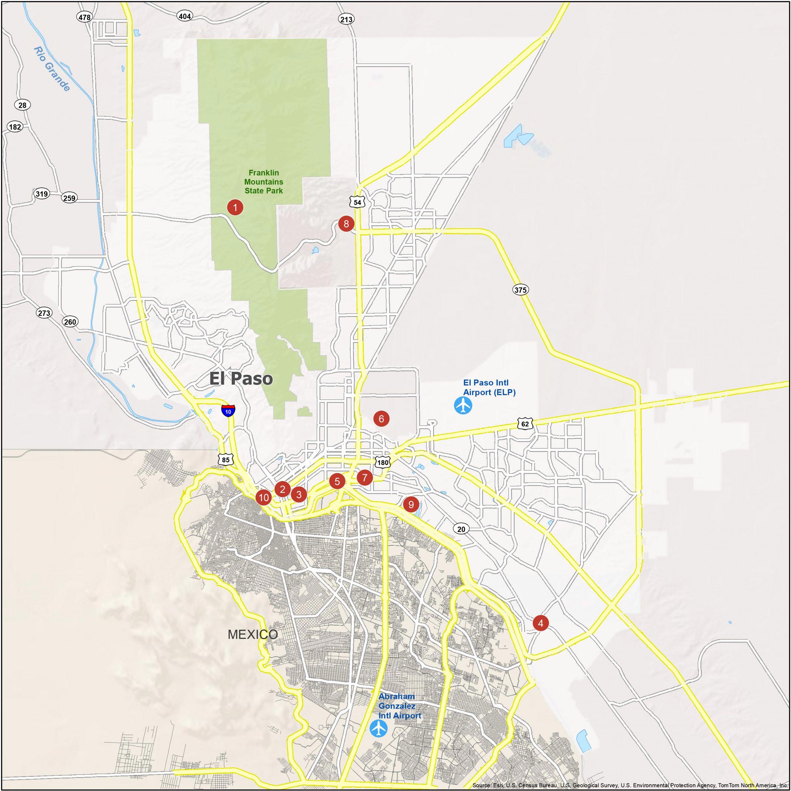 El Paso Texas Map GIS Geography