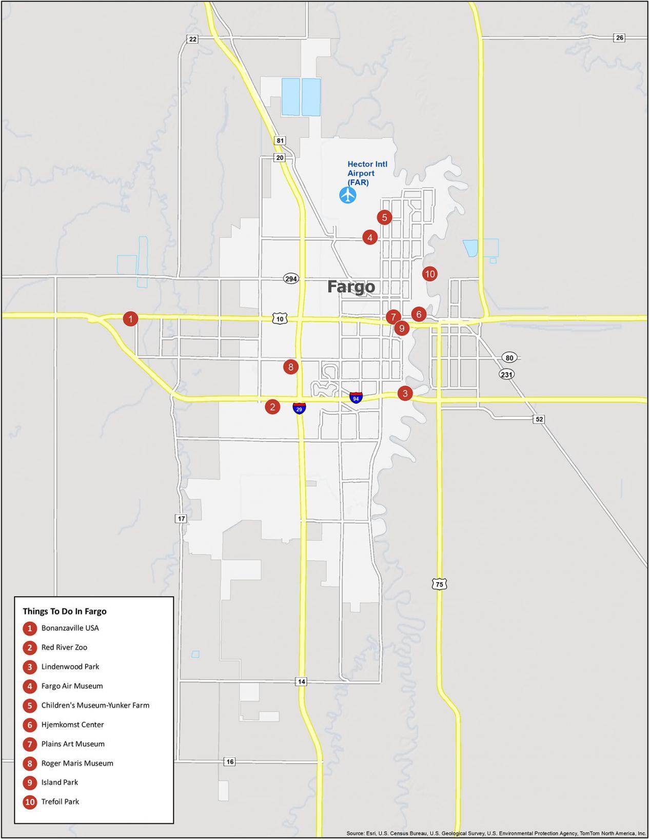 Map of Fargo, North Dakota GIS Geography