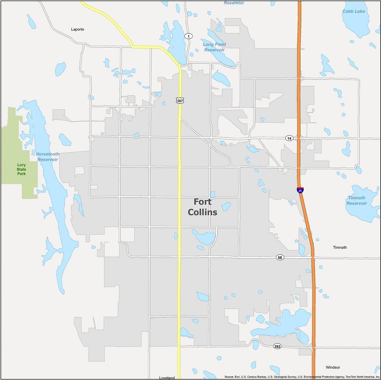 Fort Collins Map Colorado