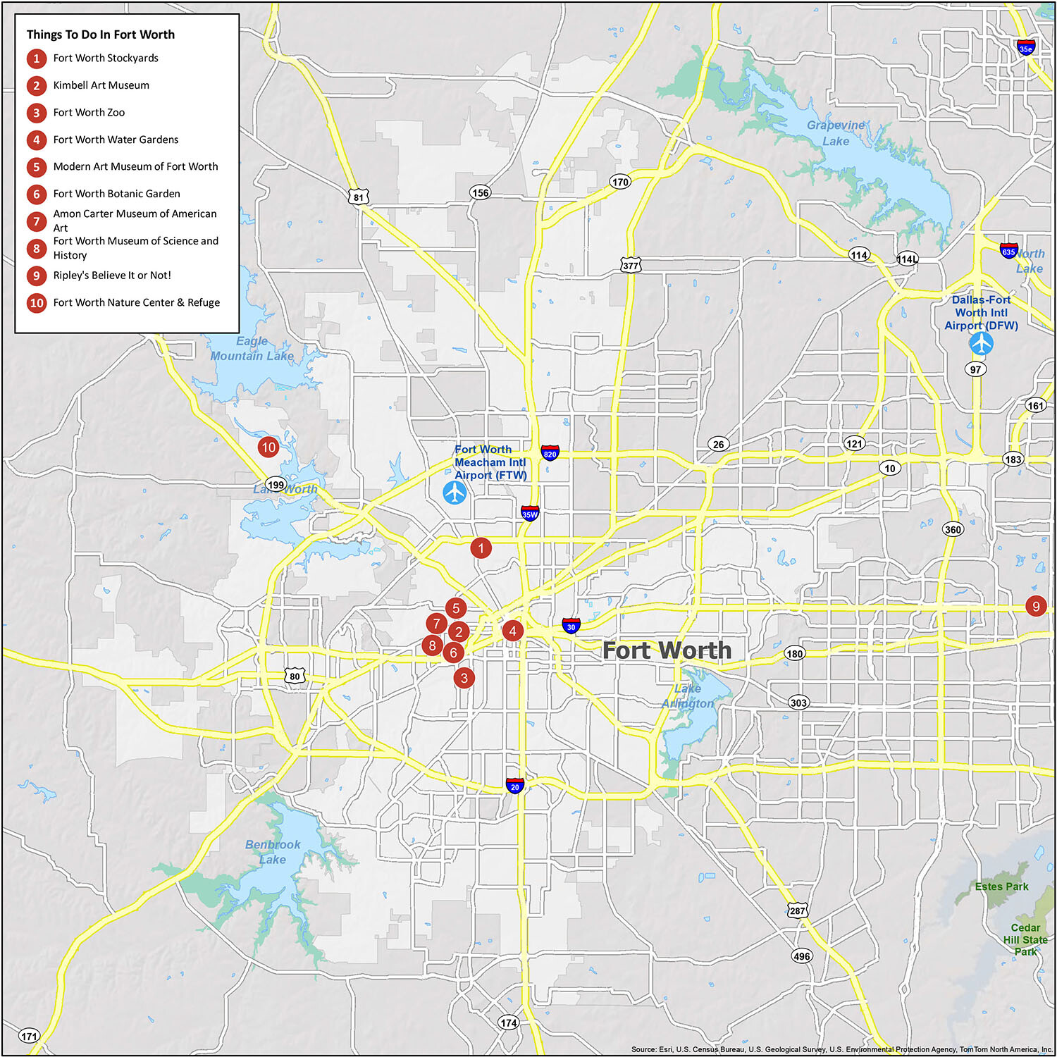 Fort Worth Texas Map - GIS Geography