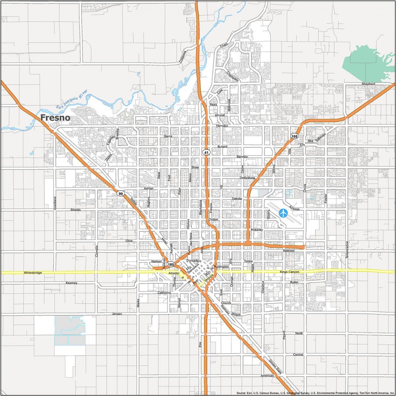 Map Of Fresno And Surrounding Cities Fresno California Map - Gis Geography