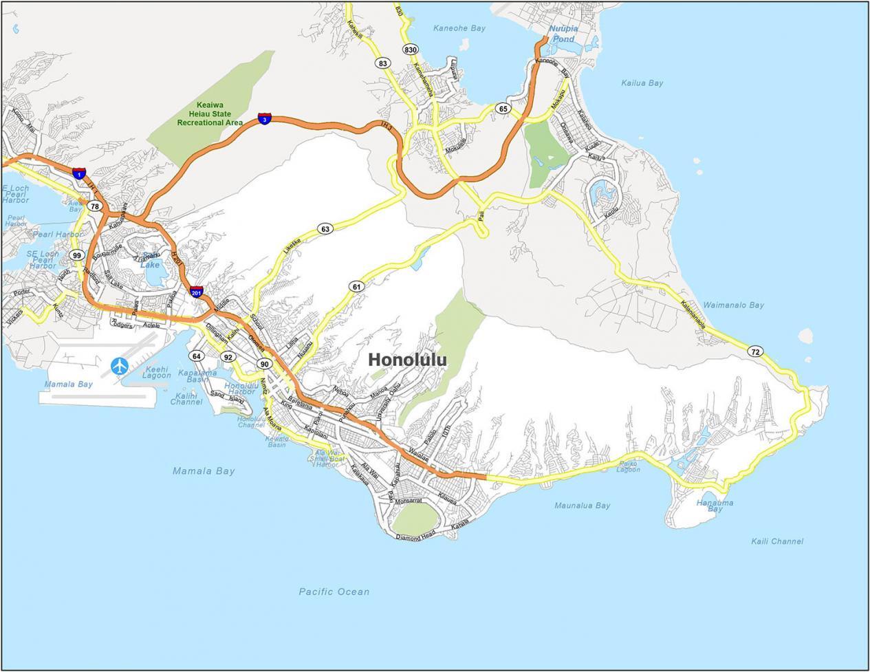 Honolulu Map, Hawaii - GIS Geography