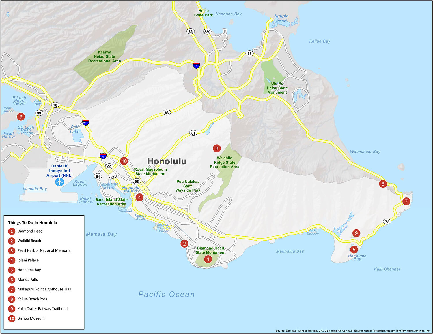 Honolulu Map Hawaii GIS Geography