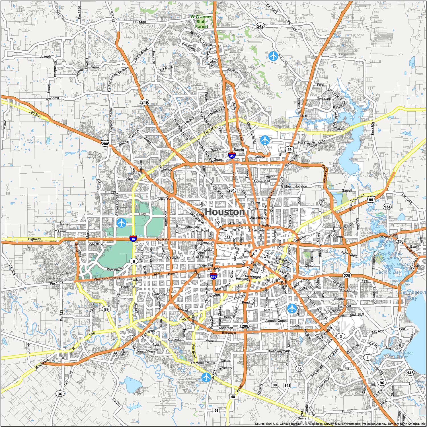 Road Map Of Houston Texas Map Of Spain Andalucia