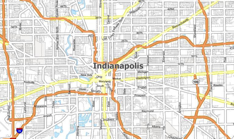Indianapolis Map, Indiana