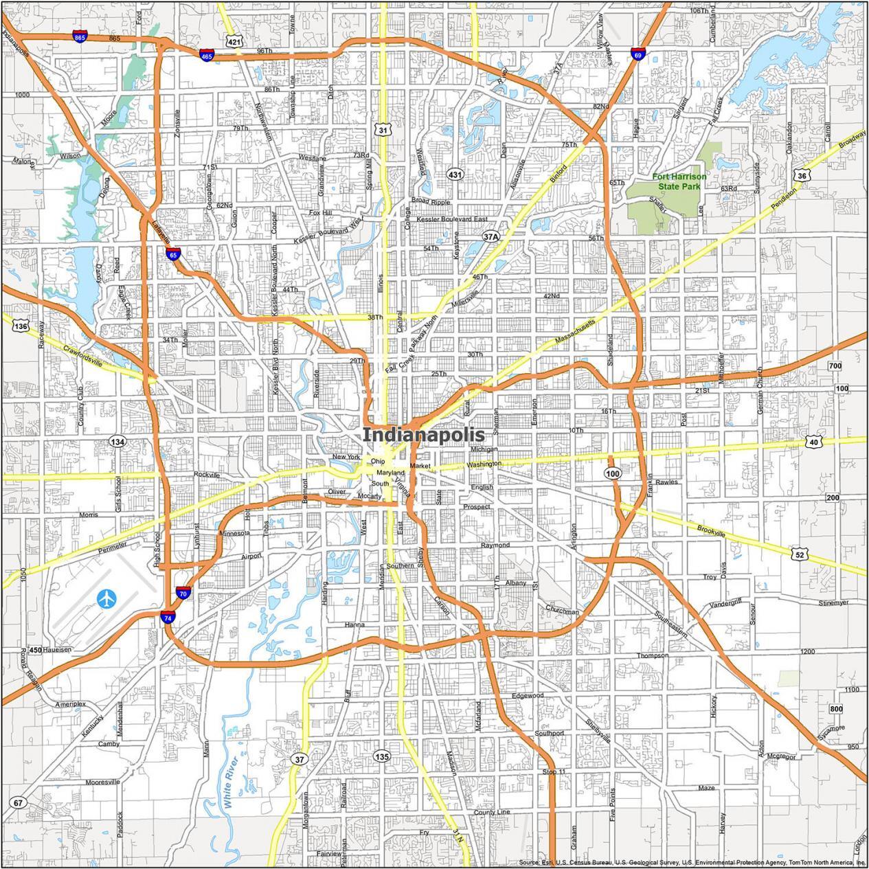 Indianapolis Road Map 1265x1265 