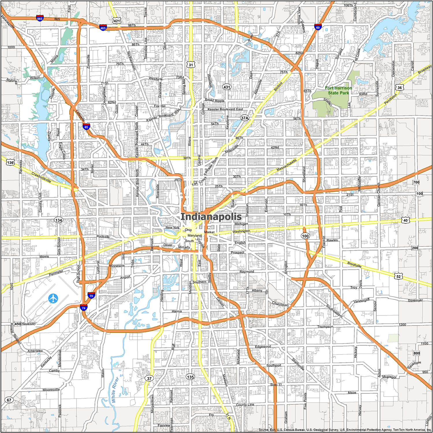 Indiana Road Map 2020 Indianapolis Map, Indiana - Gis Geography