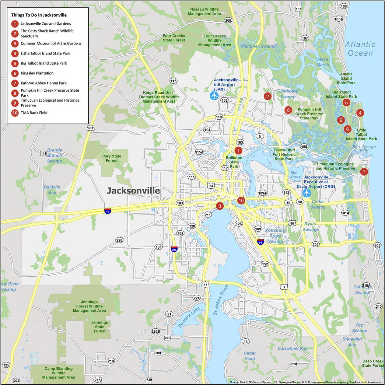 Map Of Jacksonville Florida Gis Geography 3836