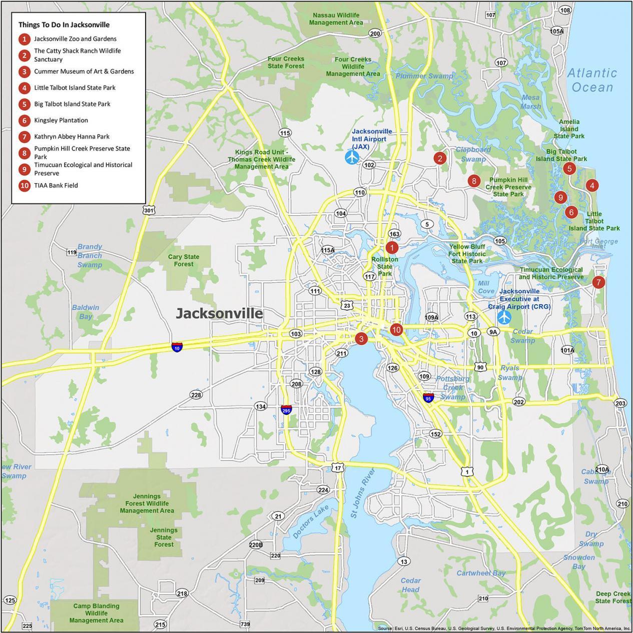 Map Of Jacksonville Florida GIS Geography