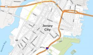 Map of Jersey City, New Jersey