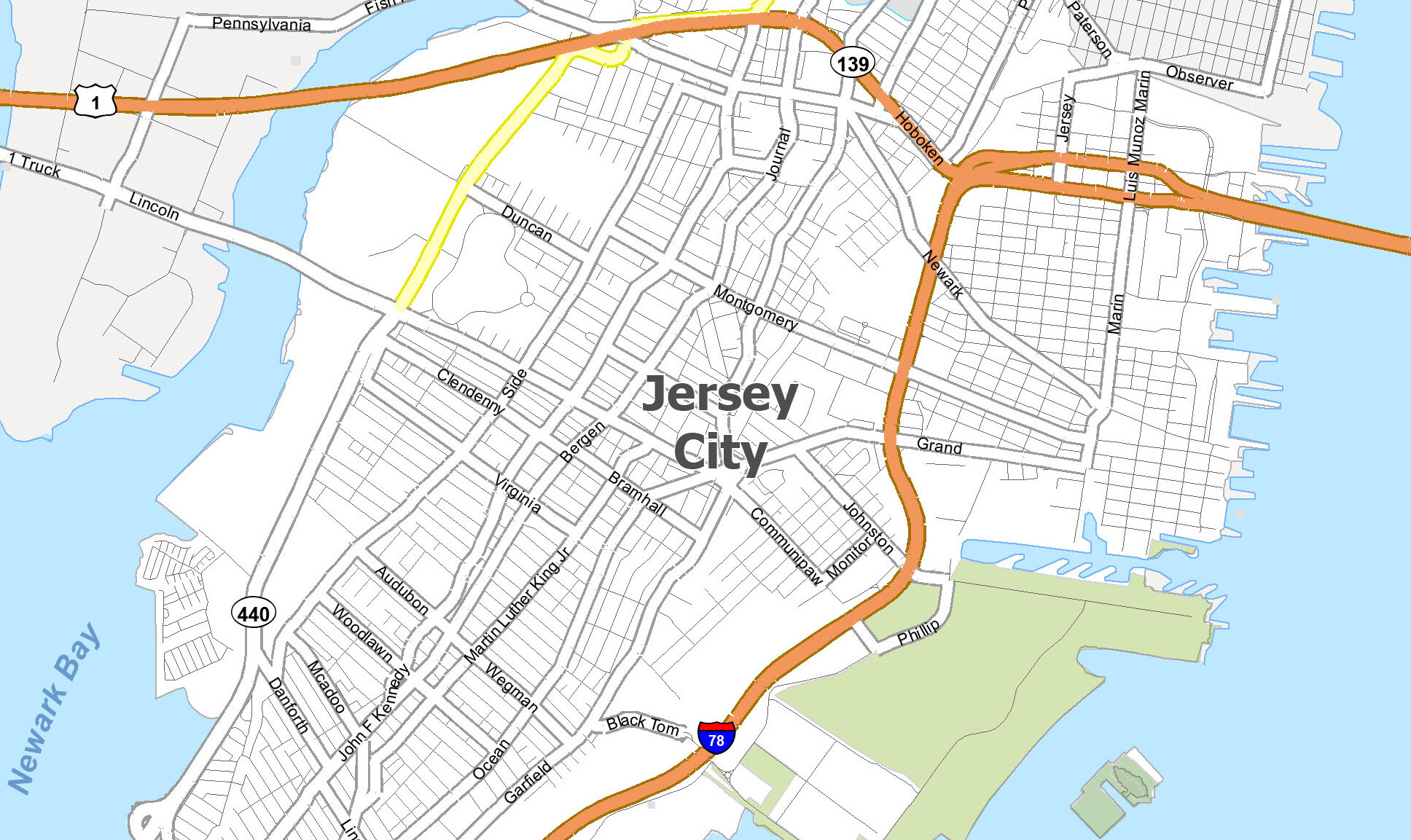 intercambiar Zapatos antideslizantes músculo Map of Jersey City, New Jersey - GIS Geography