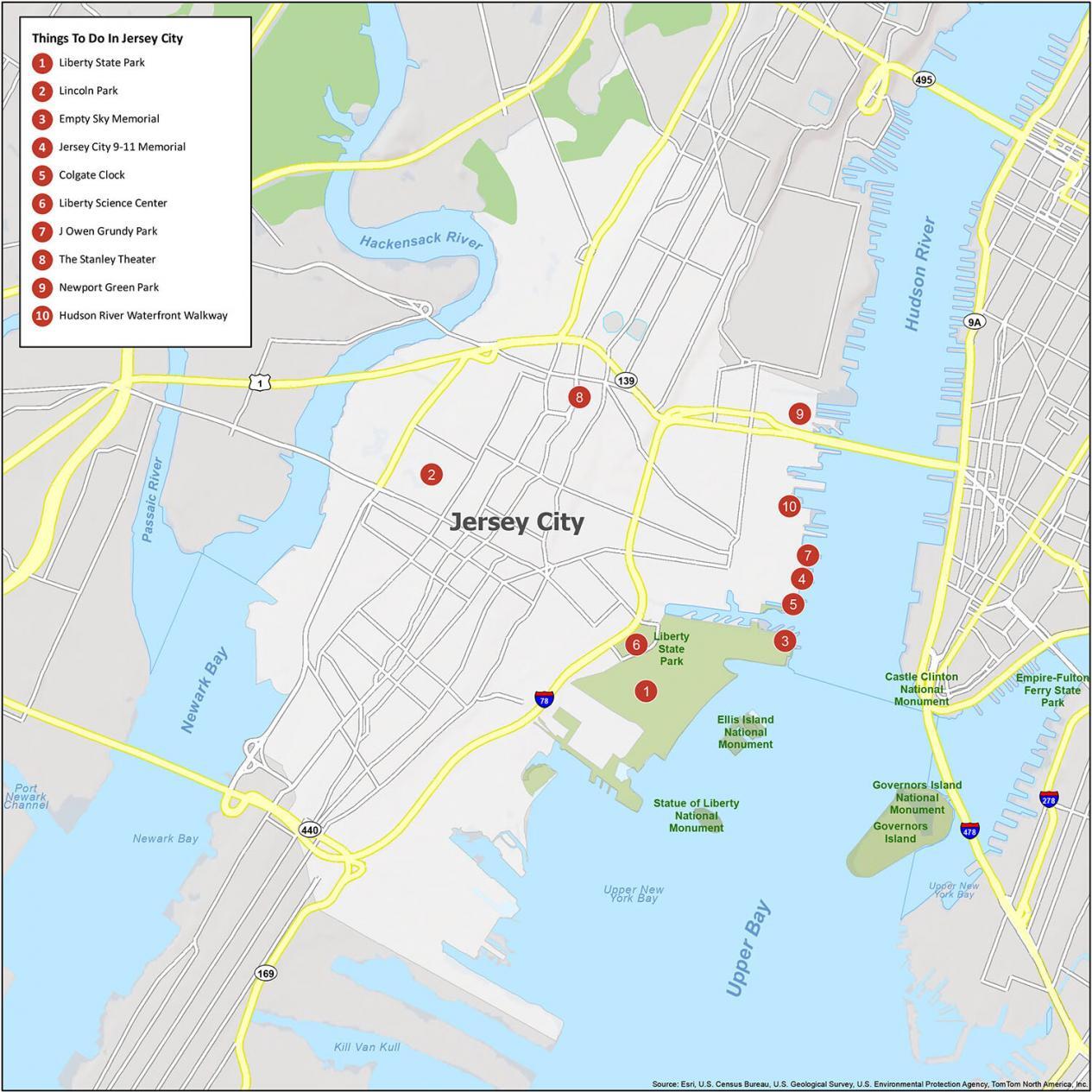Map of Jersey City, New Jersey - GIS Geography