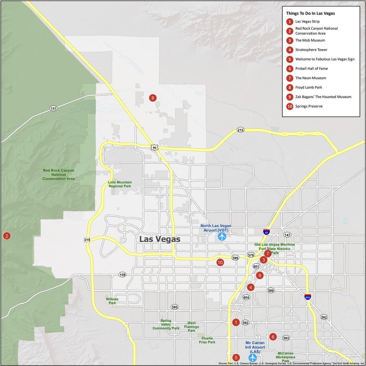 Las Vegas NV Tourist Map - Las Vegas • mappery