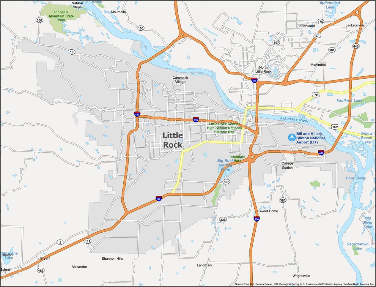 Little Rock Map Arkansas 1265x966 