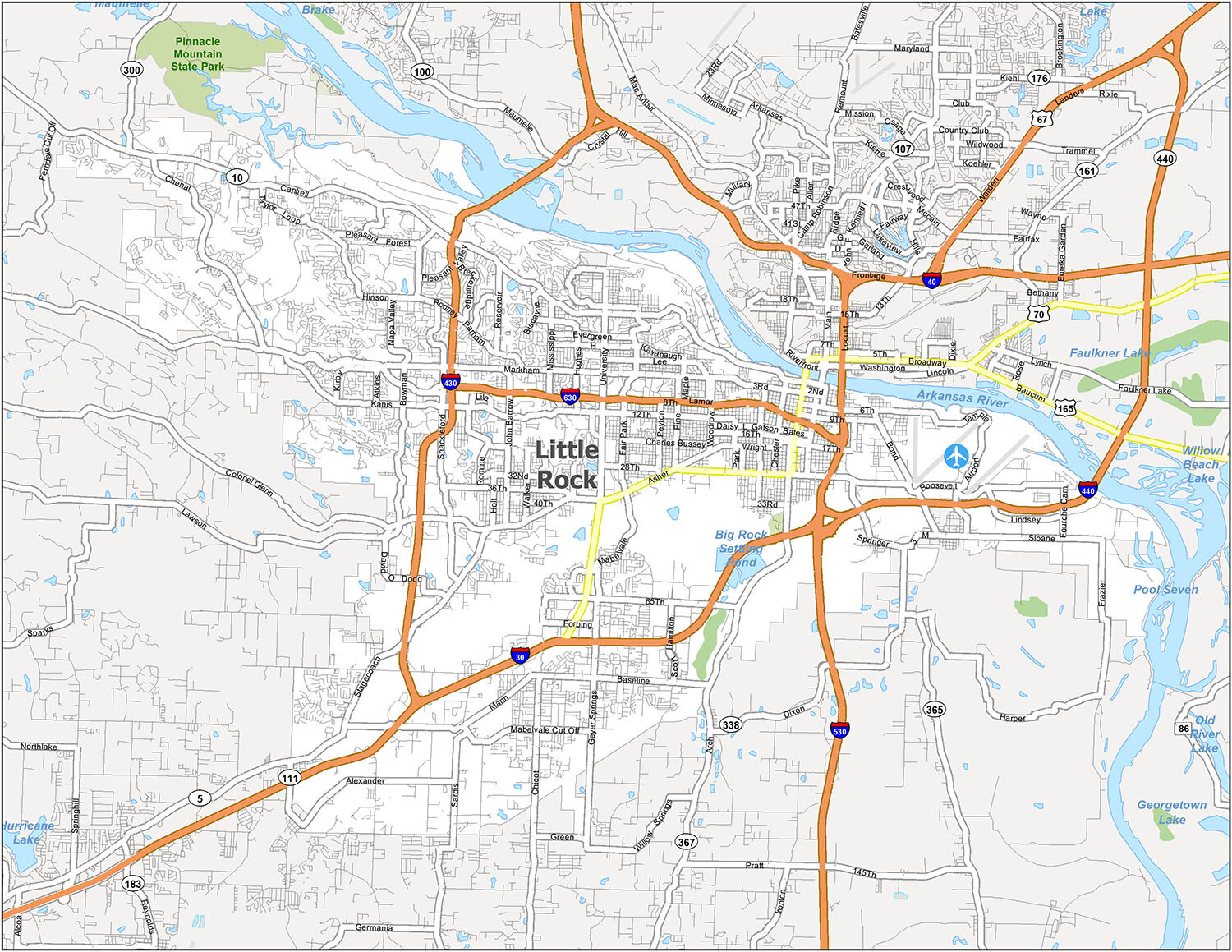 Map Of Little Rock Arkansas GIS Geography