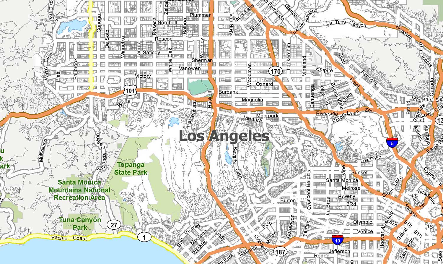 Map of Los Angeles, California - GIS Geography