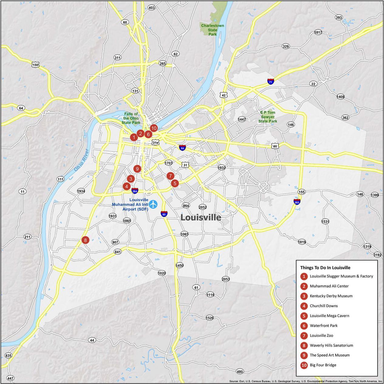 Map of Louisville KY - GIS Geography