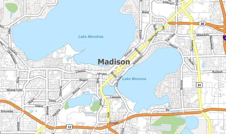 Madison Wisconsin Map