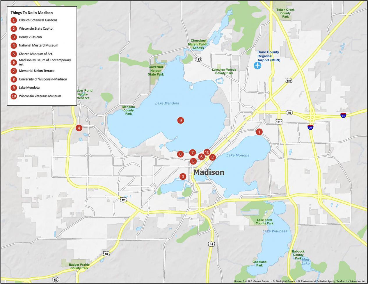 Madison Wisconsin Map - GIS Geography