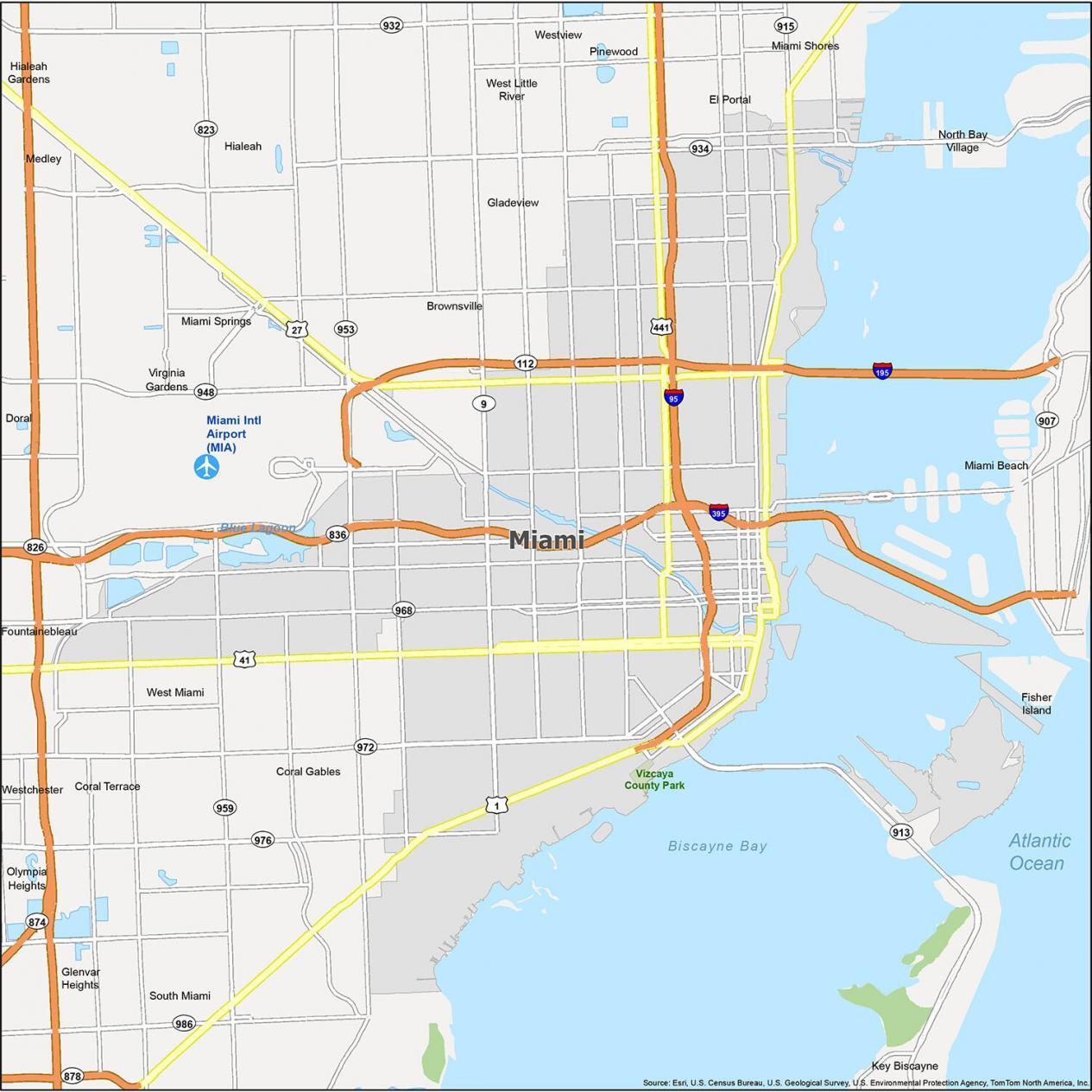 Folded Maps: Miami, Fort Lauderdale, and West Palm Beach Regional Map