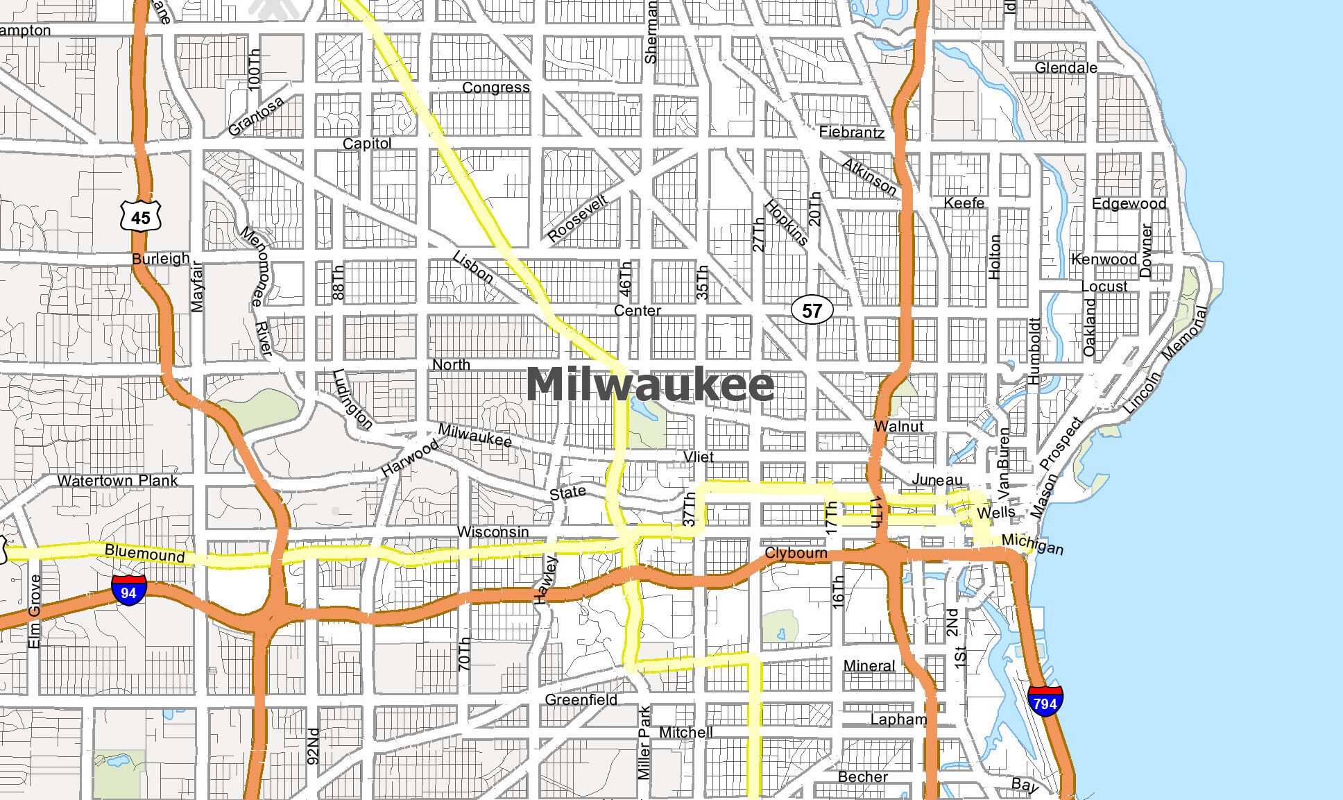 Milwaukee Map Collection, Wisconsin - Gis Geography 403