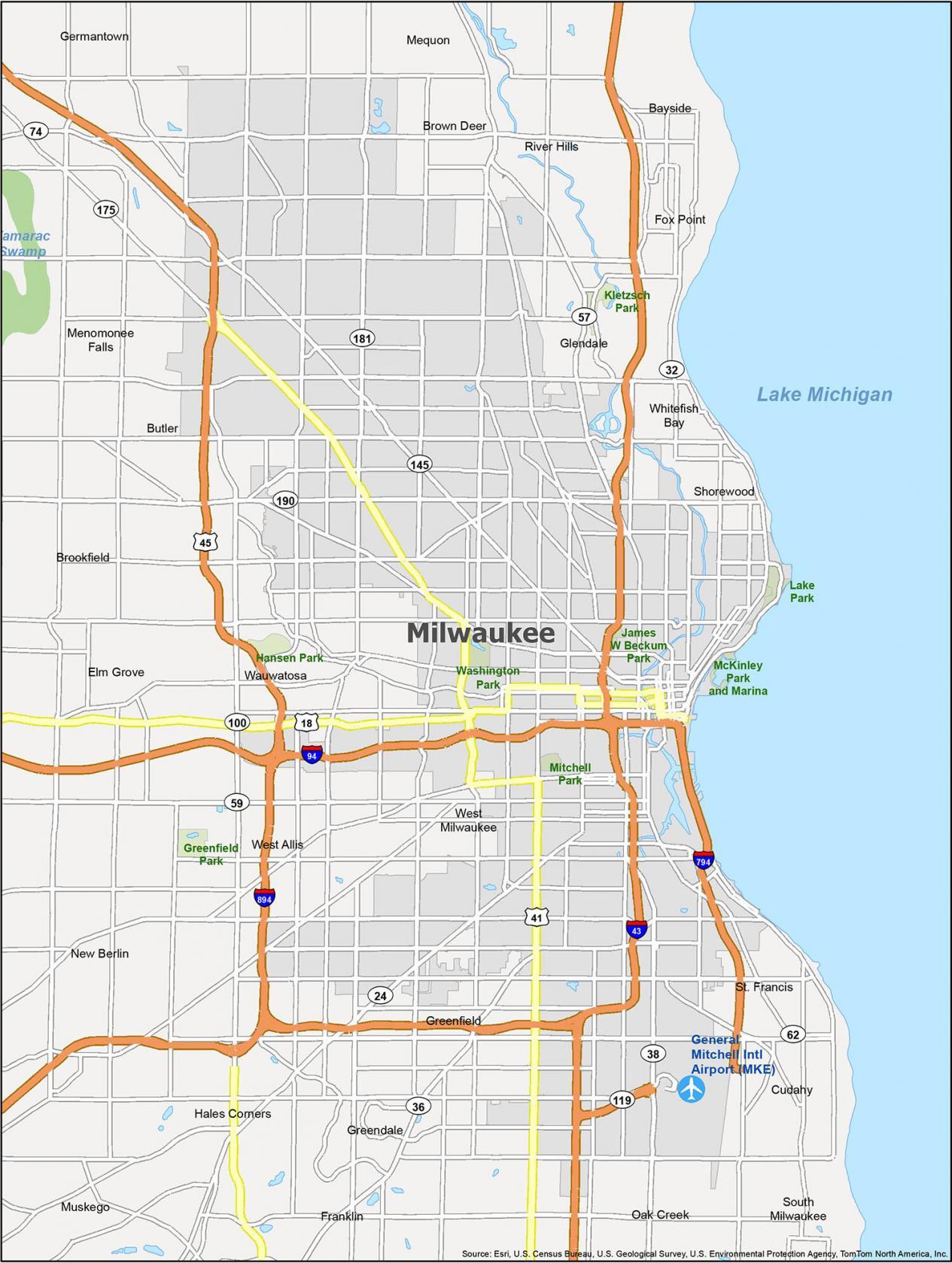 Map Of Milwaukee Suburbs