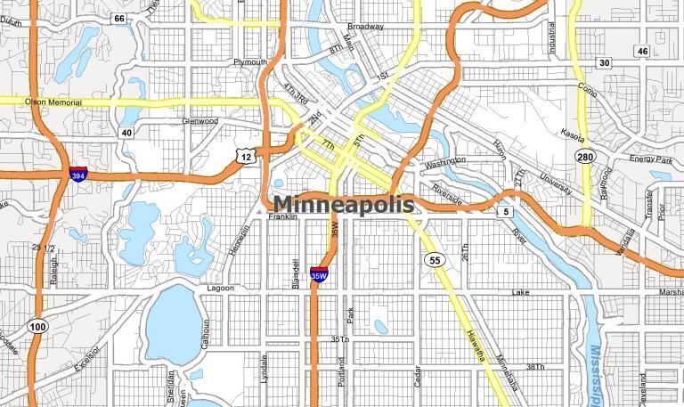 Map of Minneapolis, Minnesota