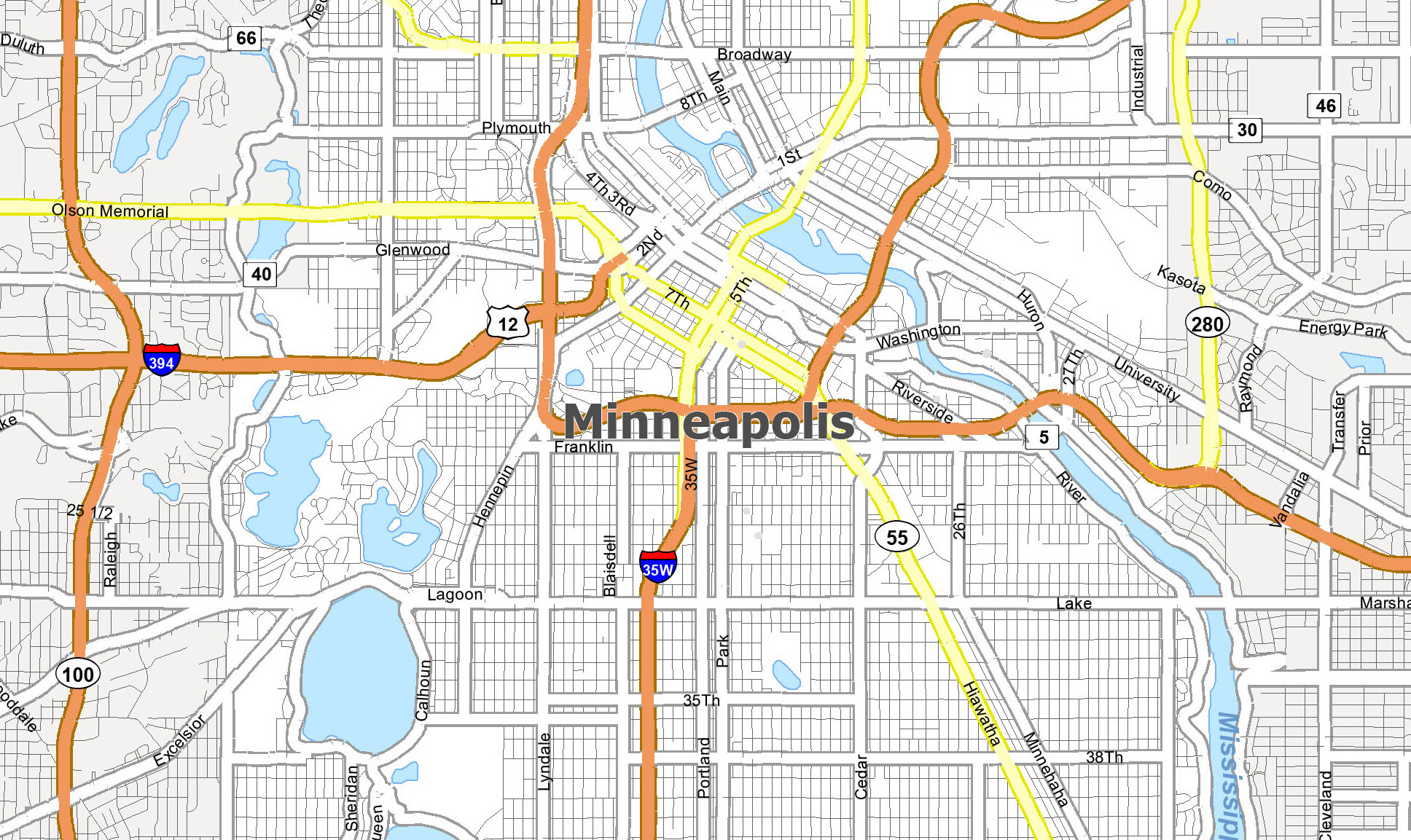 Minneapolis Transit Network Map