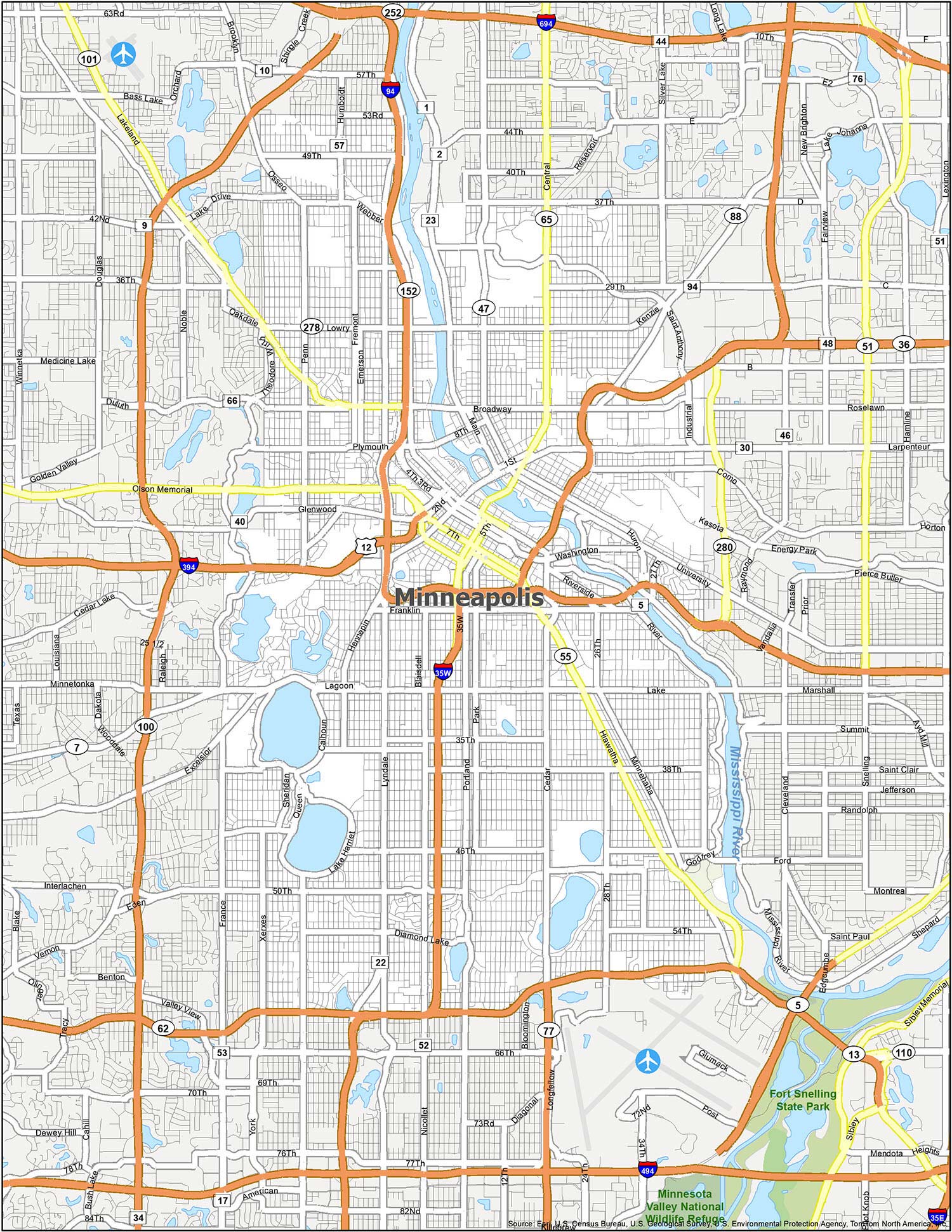 awesome Map of Minneapolis/St. Paul