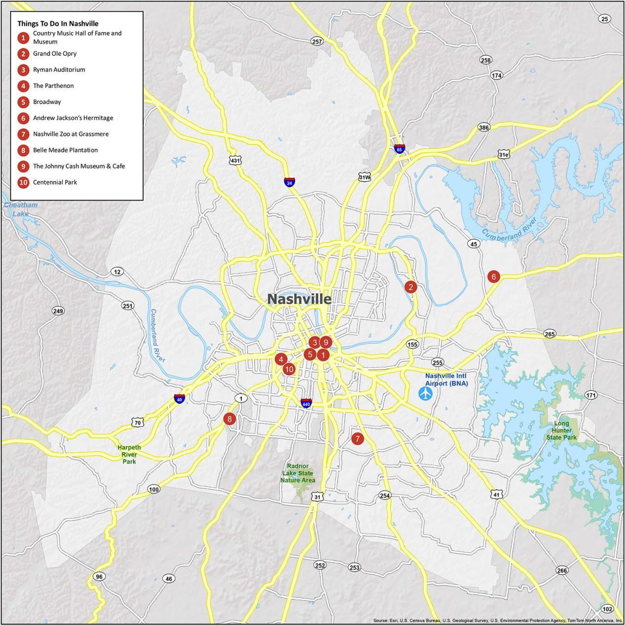 Nashville Map [Tennessee] GIS Geography